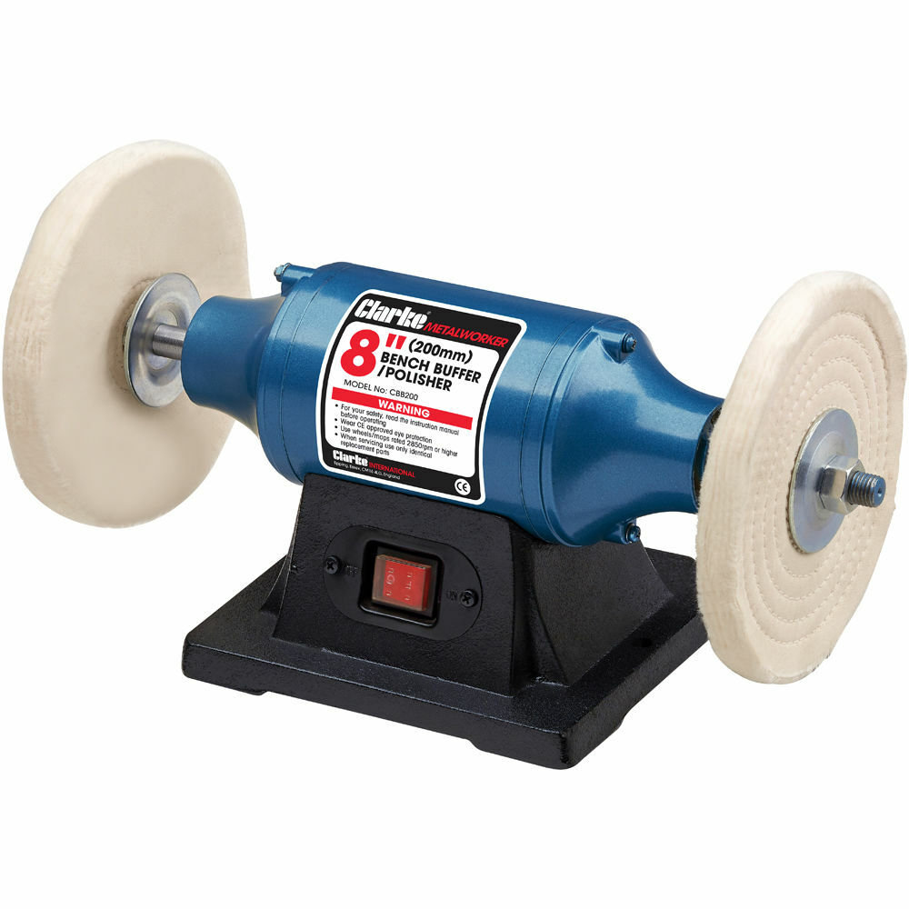 Clarke CBB200 B 370W 200mm Buffer/Polisher + Buffing Compound
