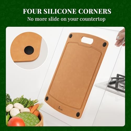 Wood Cutting Board, Cutting Boards for Kitchen 14.6"L x 10.8"W Rectangular