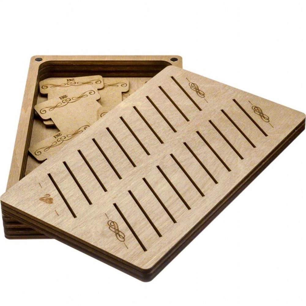 Plywood Needlework Box + 22 spools Needlework Organizer Thread/Floss organizer