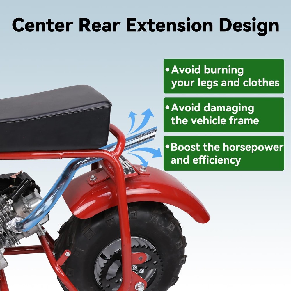 XIKOBY Upgraded Center Rear Exit Exhaust Pipe Compatible with Medium, Silver