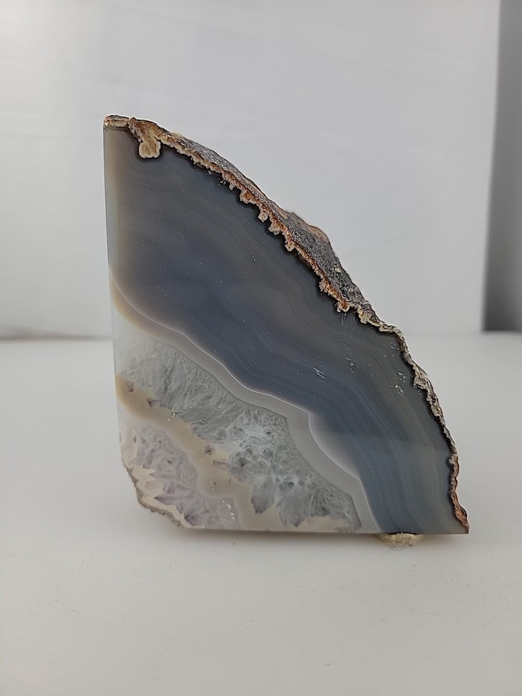 5" Geode Bookend Multicolor Stone Crystal 4 Lb Corner Slice Rock Decor