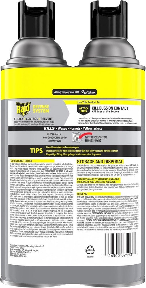 Raid Wasp & Hornet Killer Spray, Bug Killer Kills best and fast 2025