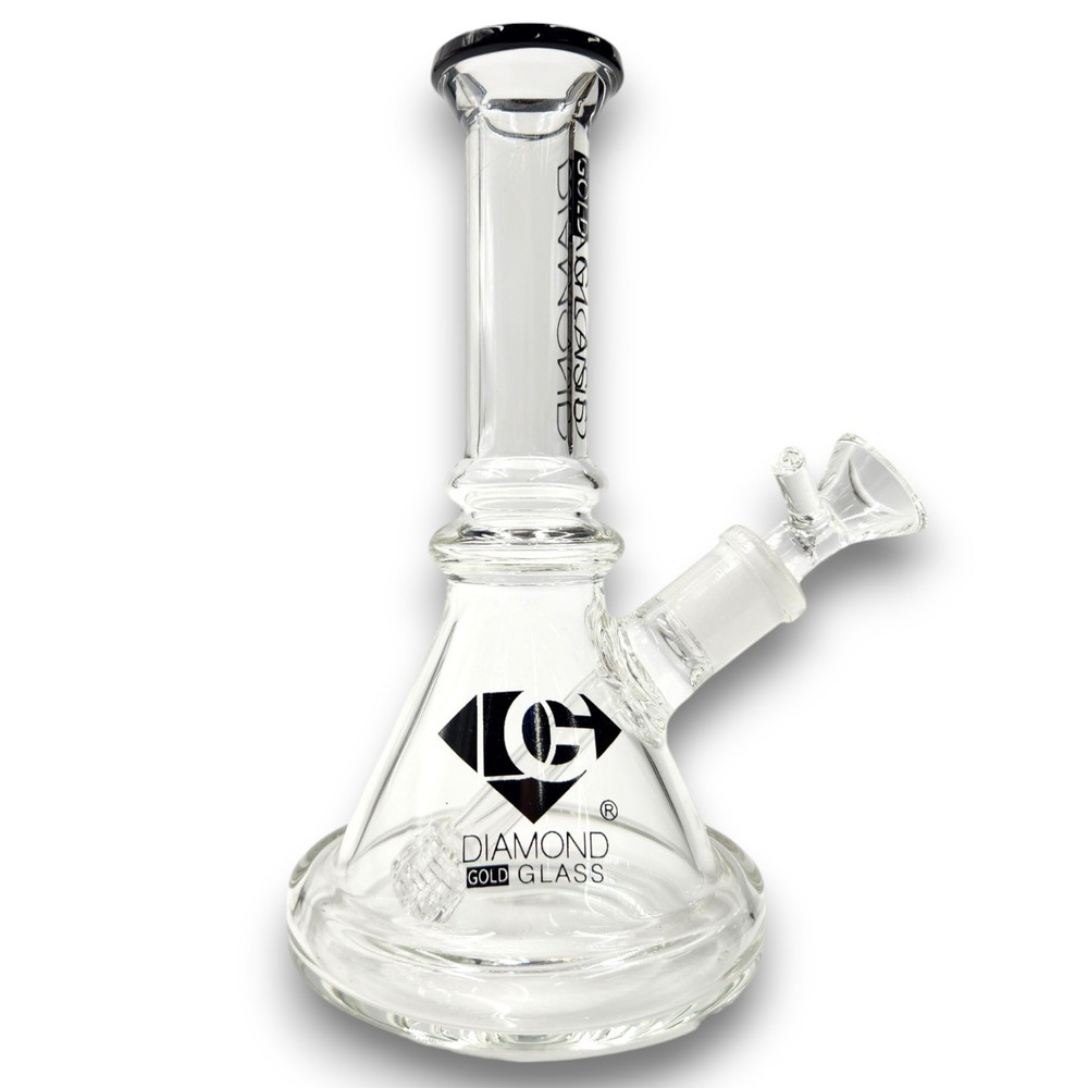 7" Small Beaker Bong Water Pipe Thick Glass Mini Hookah MATRIX PERC | Diamond