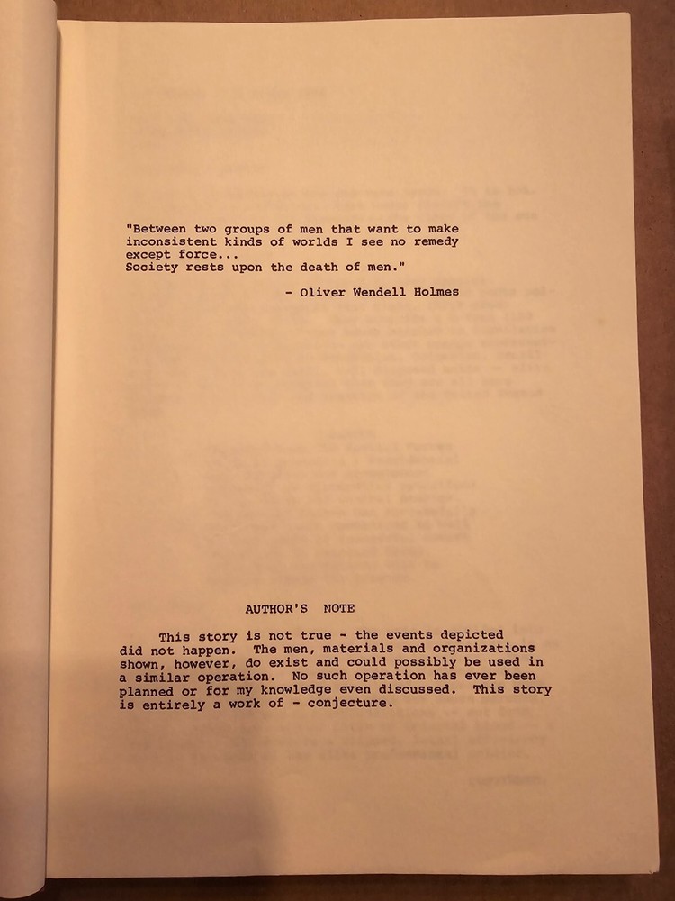 Extreme Prejudice Original Film Script 1987 - John Milius