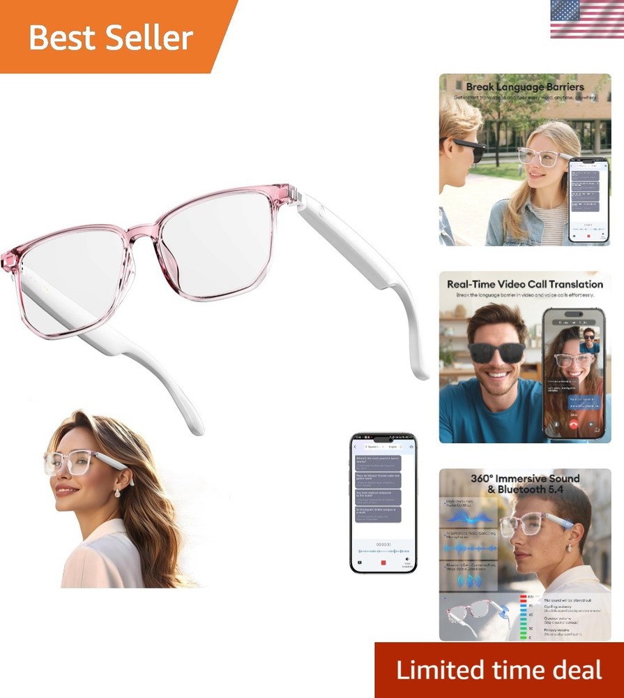 Cutting-Edge AI Smart Glasses with 9-Hour Battery & Blue Light Filtering Lenses