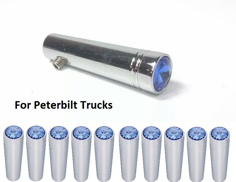 Set(10) for Peterbilt Blue Toggle Switch Extensions 1-7/8 Long Chrome Metal