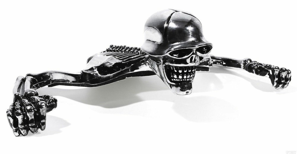 Chrome Skull Headlight Ornament For Harley 7" Headlight Visor Skeleton Accent