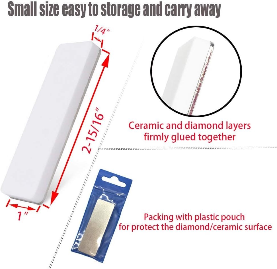 Diamond Sharpening Stone Knife Sharpener Mini Compact Double Side for Pocket #40