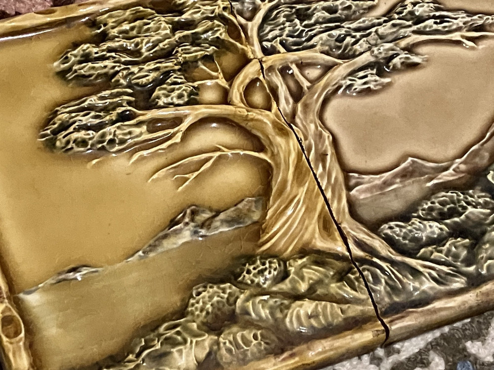 Pratt & Larson 2-piece Cypress Tree Tile Set, 11.5" x 7.5" WOW!
