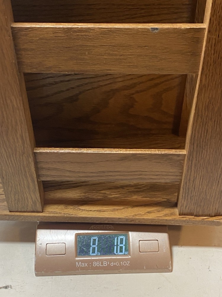 Vintage Solid Oak Magazine Newspaper Rack Book Stand