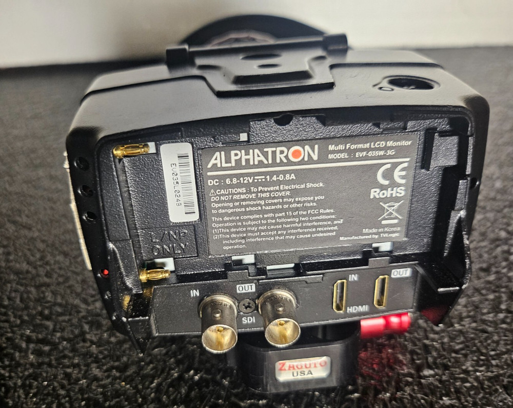 Alphatron EVF-035W-3G Electronic Viewfinder With Camera Mount - USED