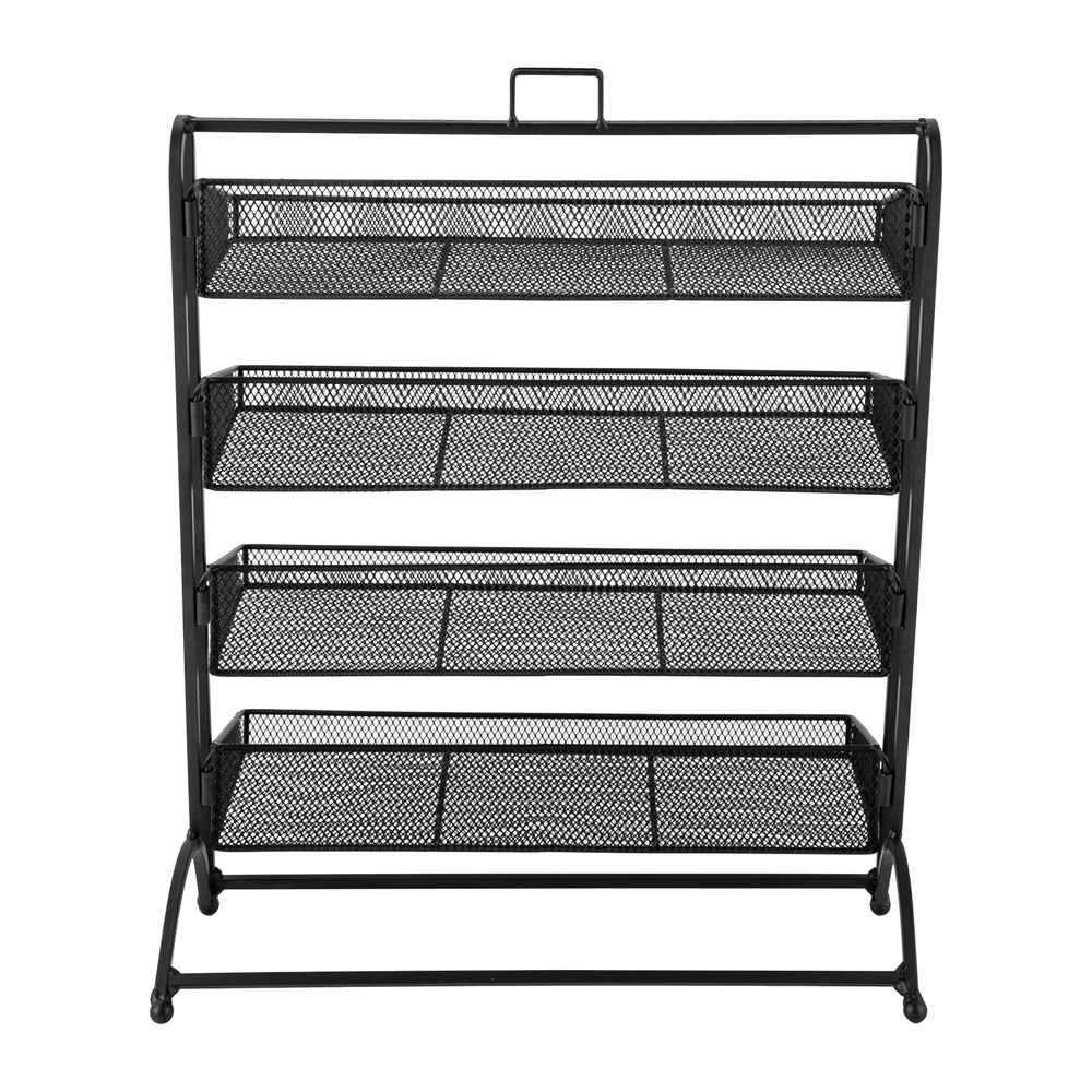 4-Tier Iron Snack Display Rack - Durable & Stylish Organizer for Retail