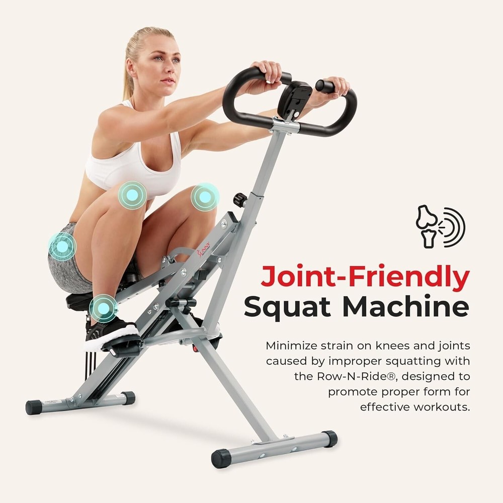 LCD Display Foldable Squat Trainer with Adjustable Bands - Home Fitness Solution