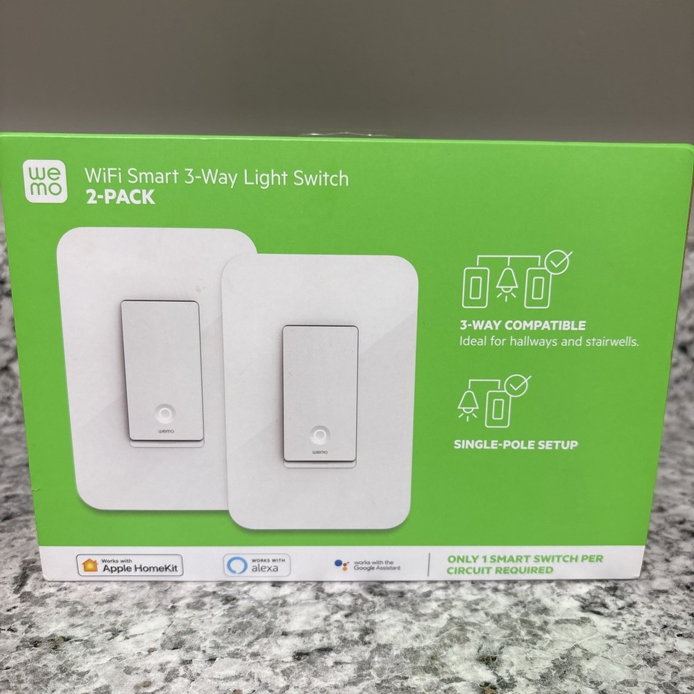 Wemo 3-Way WiFi Smart Light Switch WLS0403, 2 pack – HomeKit, Alexa, Google