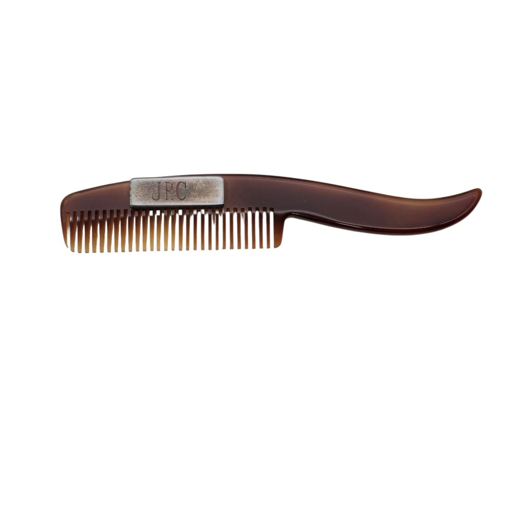 Vintage Brown Mustache Comb With Cary Case Initials JRC