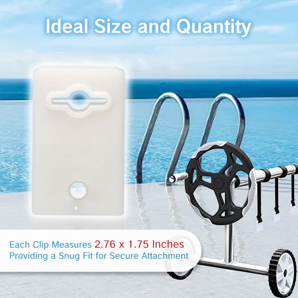 NIIIYTYB 5Pcs Pool Cover Clips Solar Ruler Reel Attachment Kit clear