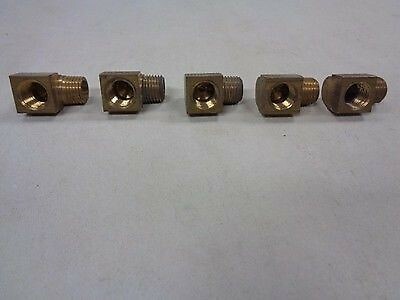 INVERTED FLARE FITTING ELBOW 90 DEGREE SET OF (5) BRASS