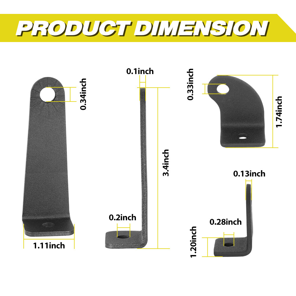 Universal Side Mounting Bracket For Straight or Curved Single Row LED Light Bar
