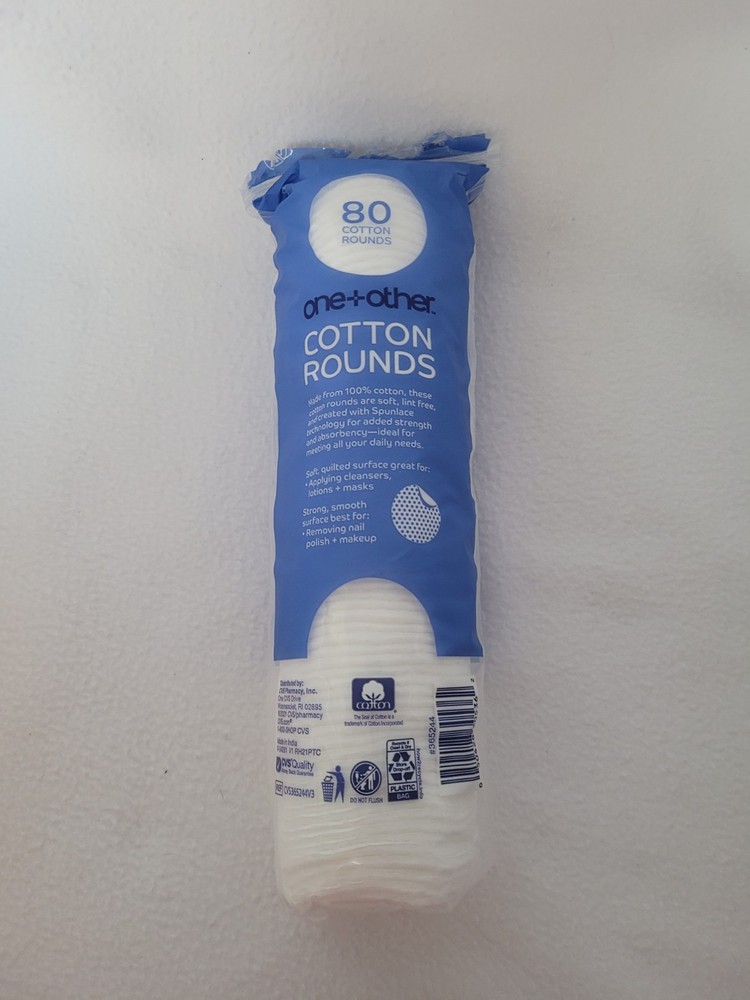 CVS one+other Premium Cotton Rounds, 80 ct TORN PACKAGING