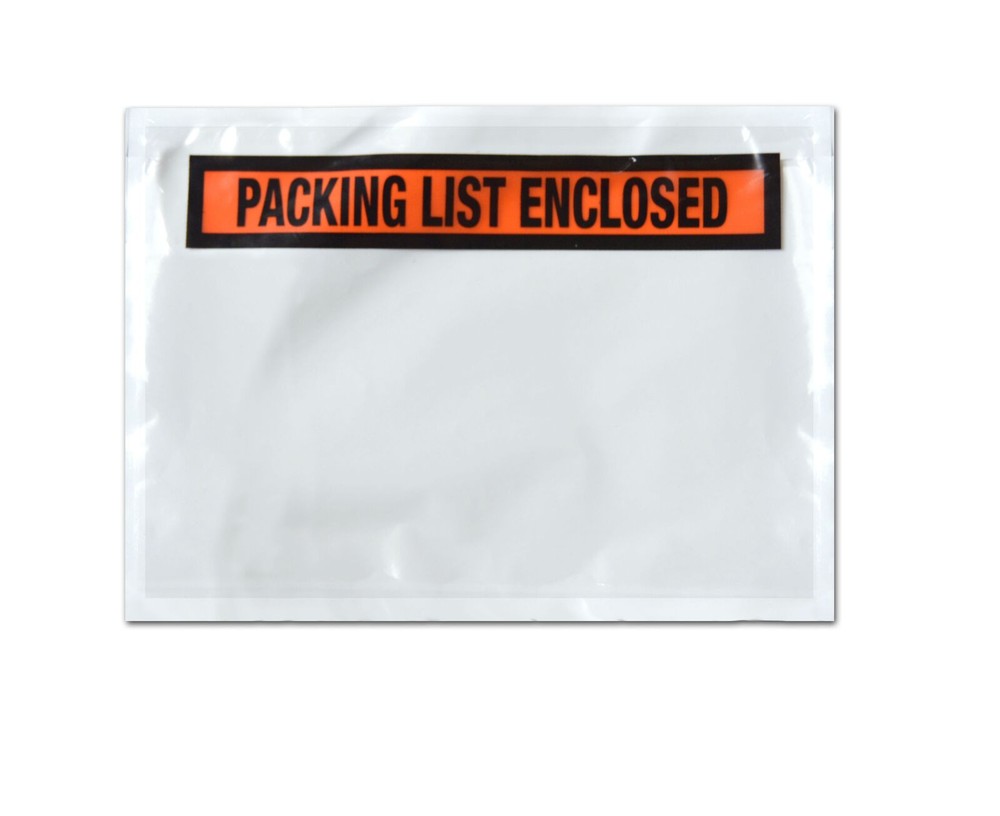 Packing List Pouches Shipping Label Panel Face Enclosed Envelopes Adhesive