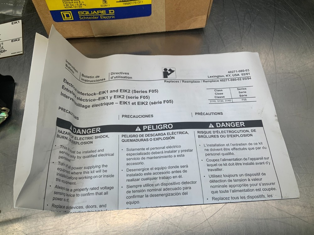 Square D EIK2 Electrical Interlock Kit