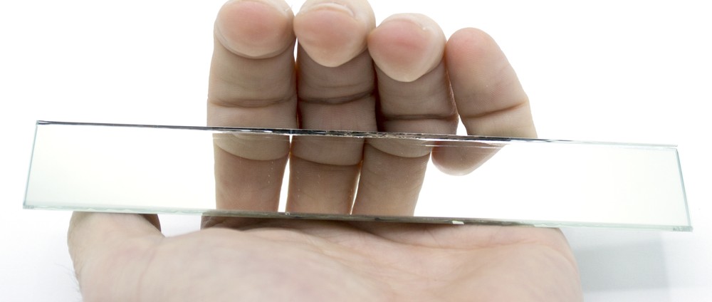Rectangular Plano Glass Mirror - Pack of 10 - 6" x 1" - 2mm Thick Approx. -