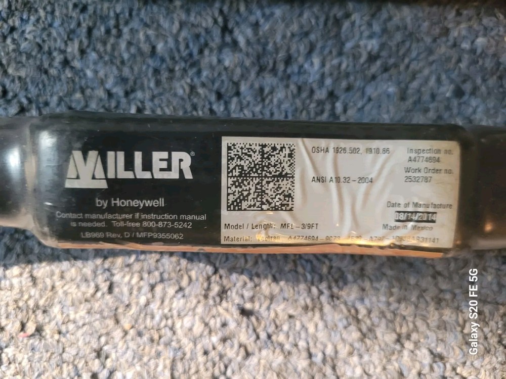 Miller Personal Fall Limiters With Anchoring Strap