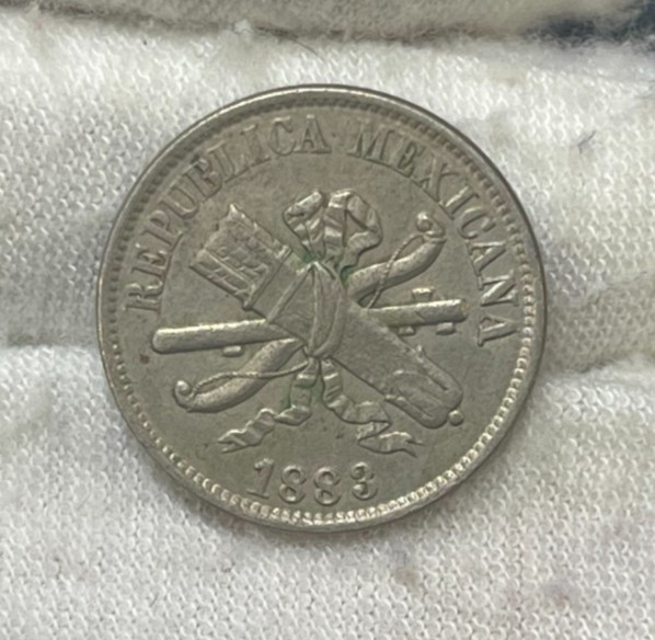 1883 Mexico 2 Centavos Coin