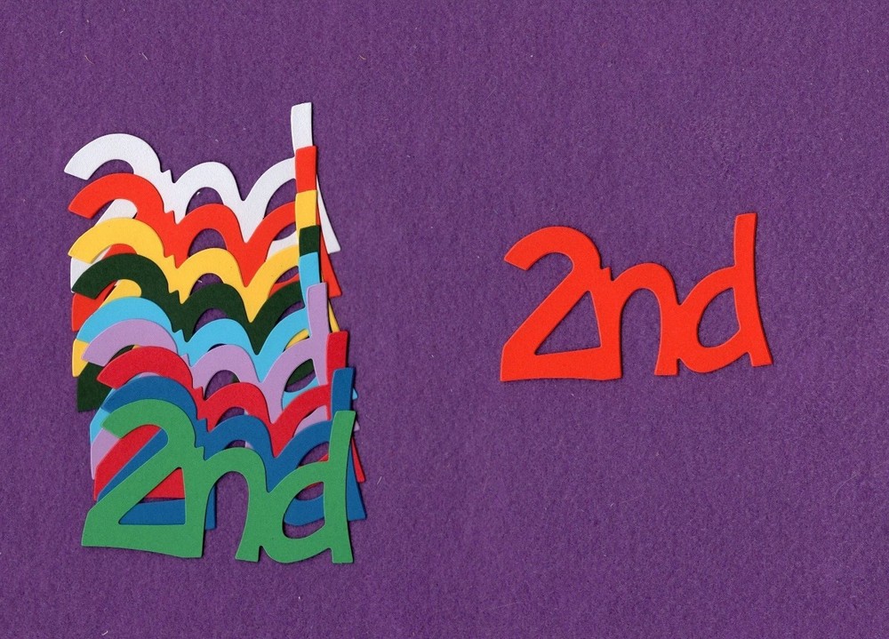 "2ND" die cuts scrapbook cards