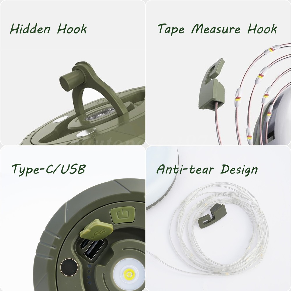 10M Magnetic Waterproof Portable Retractable Camping String Lightsic