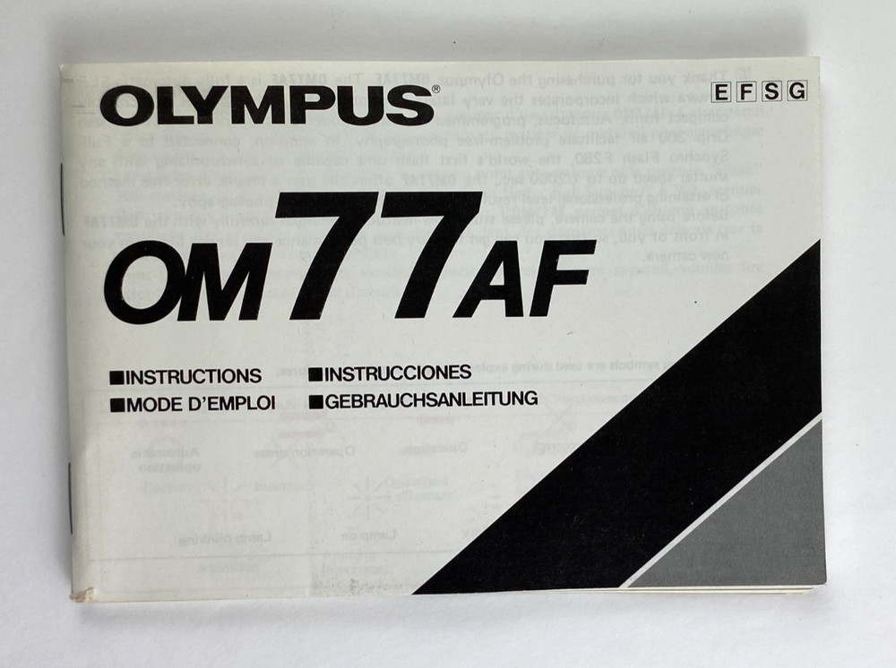 AFOlympus OM 77 AF Camera Instruction Manual multi-language - OM77AF