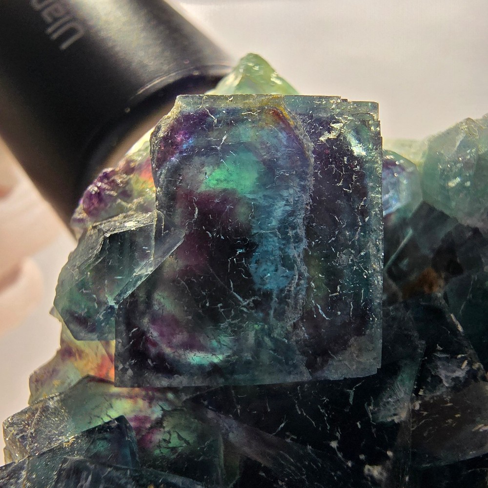 Phantom Fluorite Cube Specimen, blue Butterfly Pocket, Okorusu, Namibia