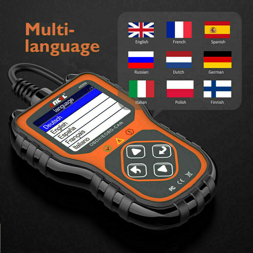 Auto OBD2 Diagnostic Scanner Car OBD Code Reader Check Engine Fault Ancel AS200