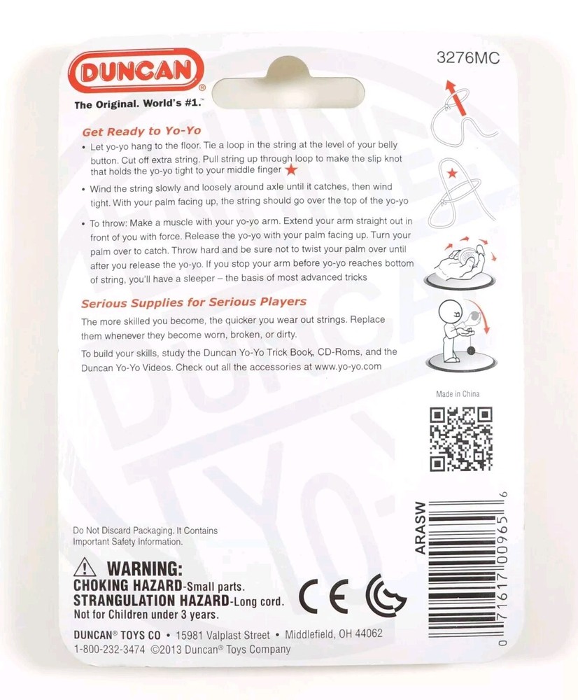Duncan Toys Yo-Yo String Assorted Colors Pack of 5 Cotton Strings
