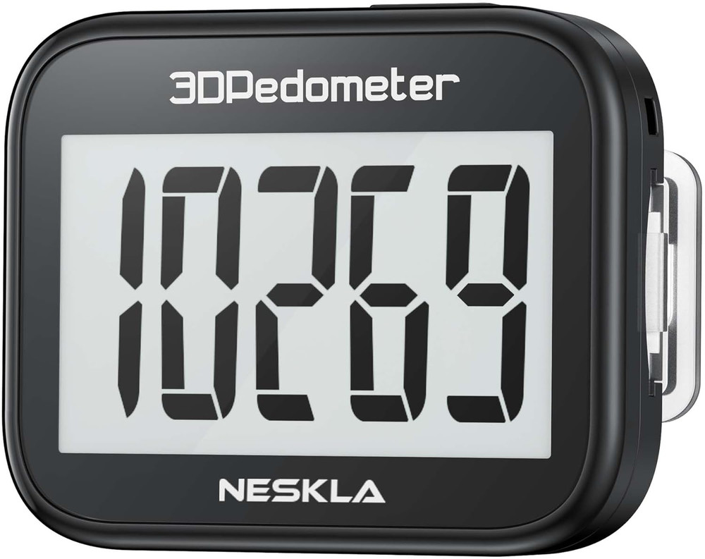 3D Pedometer for Walking, Simple Step Counter with Large Digital Display, Step T