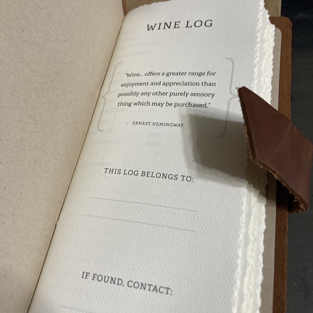 Leather Bound Wine Label Diary/Log Rustic Burgundy New