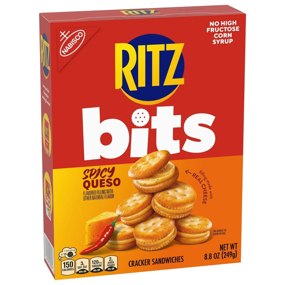 RITZ Bits Spicy Queso Cheese Sandwich Crackers, 8.8 oz