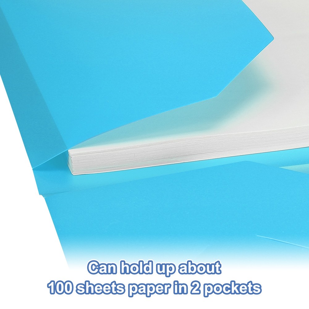 Blue Plastic Folders with Pockets, 24 Pack Plastic Pocket Folders