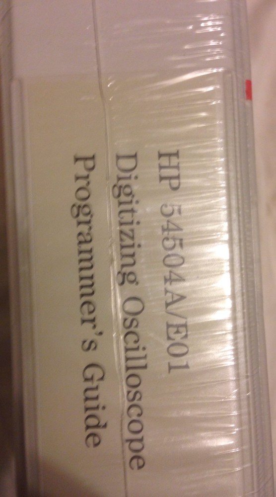 HEWLETT PACKARD 54504A/E01 DIGITIZING OSCILLOSCOPE PROGRAMMER'S GUIDE-NEW-SEALED