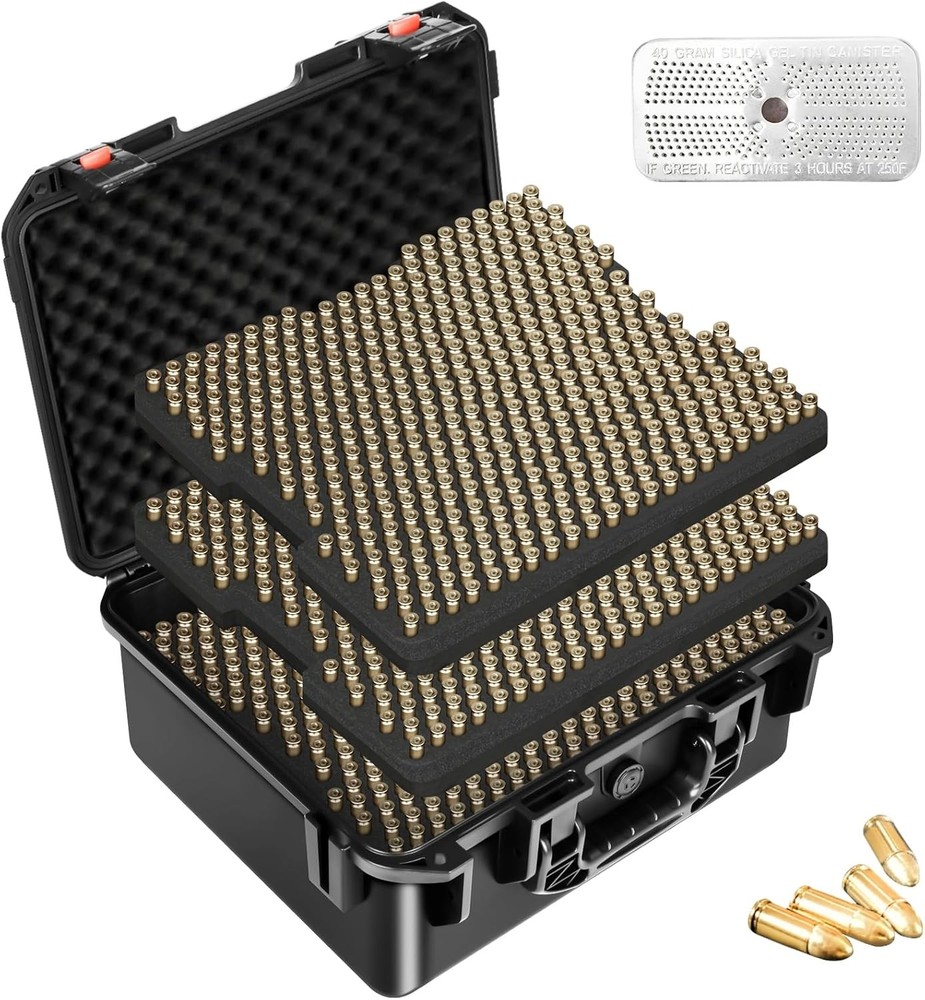 9mm Ammo Box Storage Case Waterproof Ammo Case Organizer Durable Ammunition