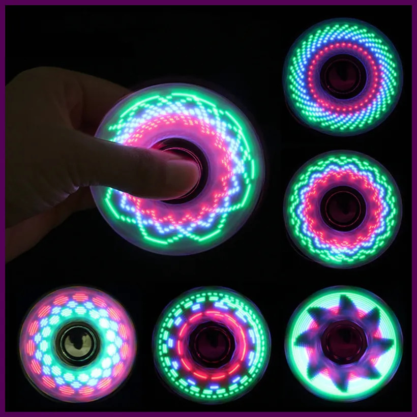 6colors Creative LED Light Luminous Fidget Spinner Changes Hand Spinner Golw in