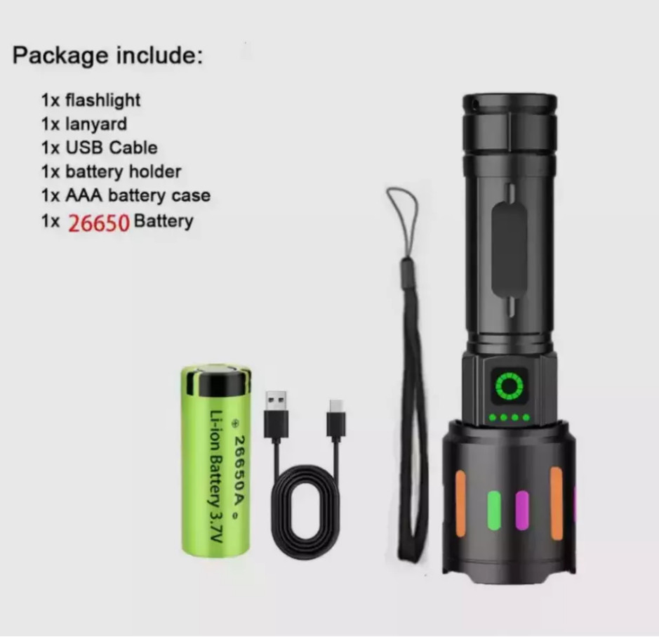 350000000 Lumen Super Bright LED Tactical Flashlight Rechargeable Work Light**