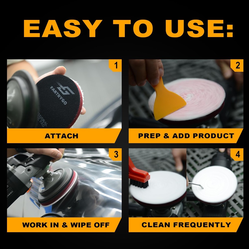 6 Inch Microfiber Cutting Pads – 2 Pack Heavy Buffing for 6