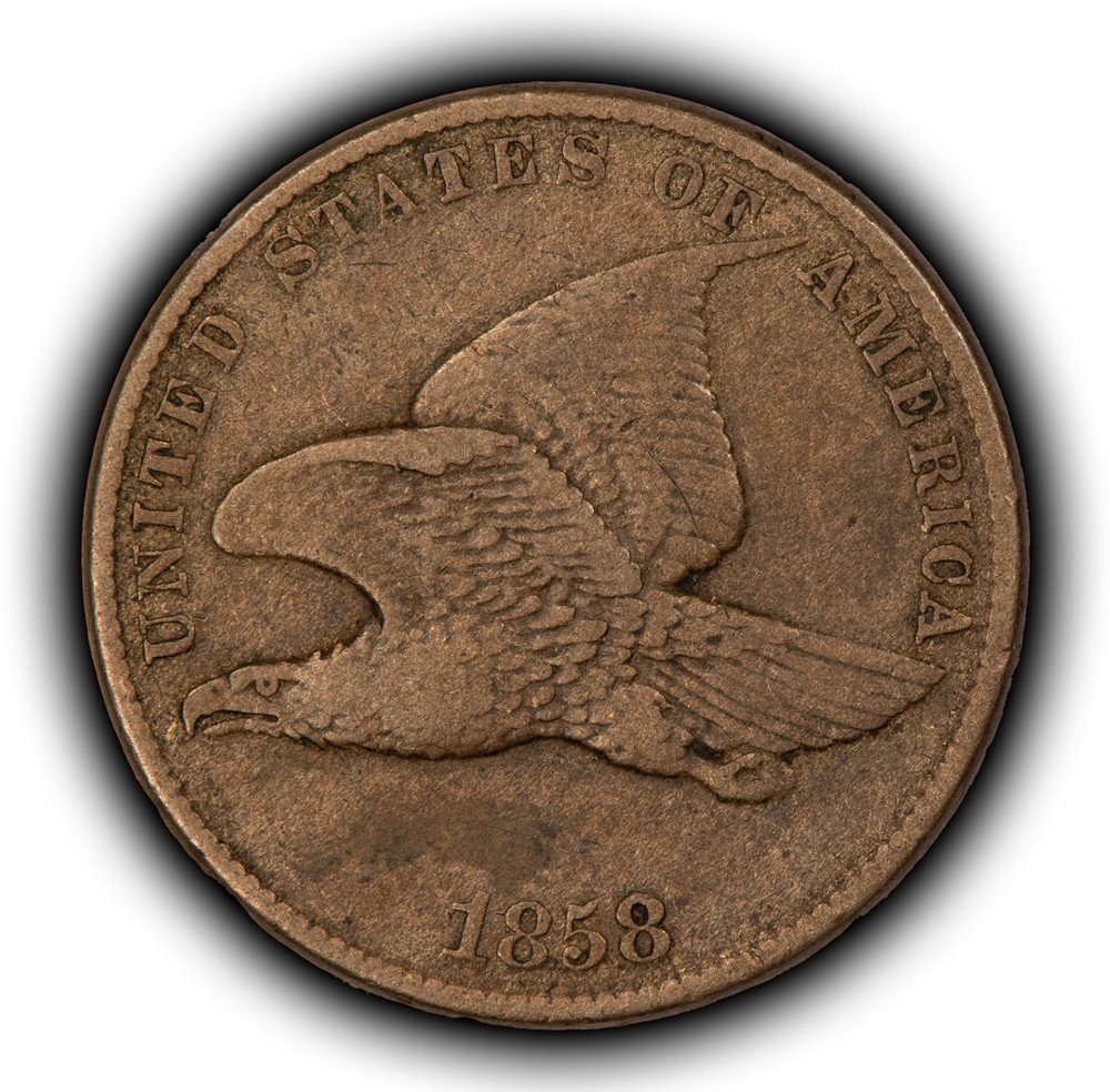 1858 1c Flying Eagle Small Cent - Small Letters - VF+ - SKU-Y6462