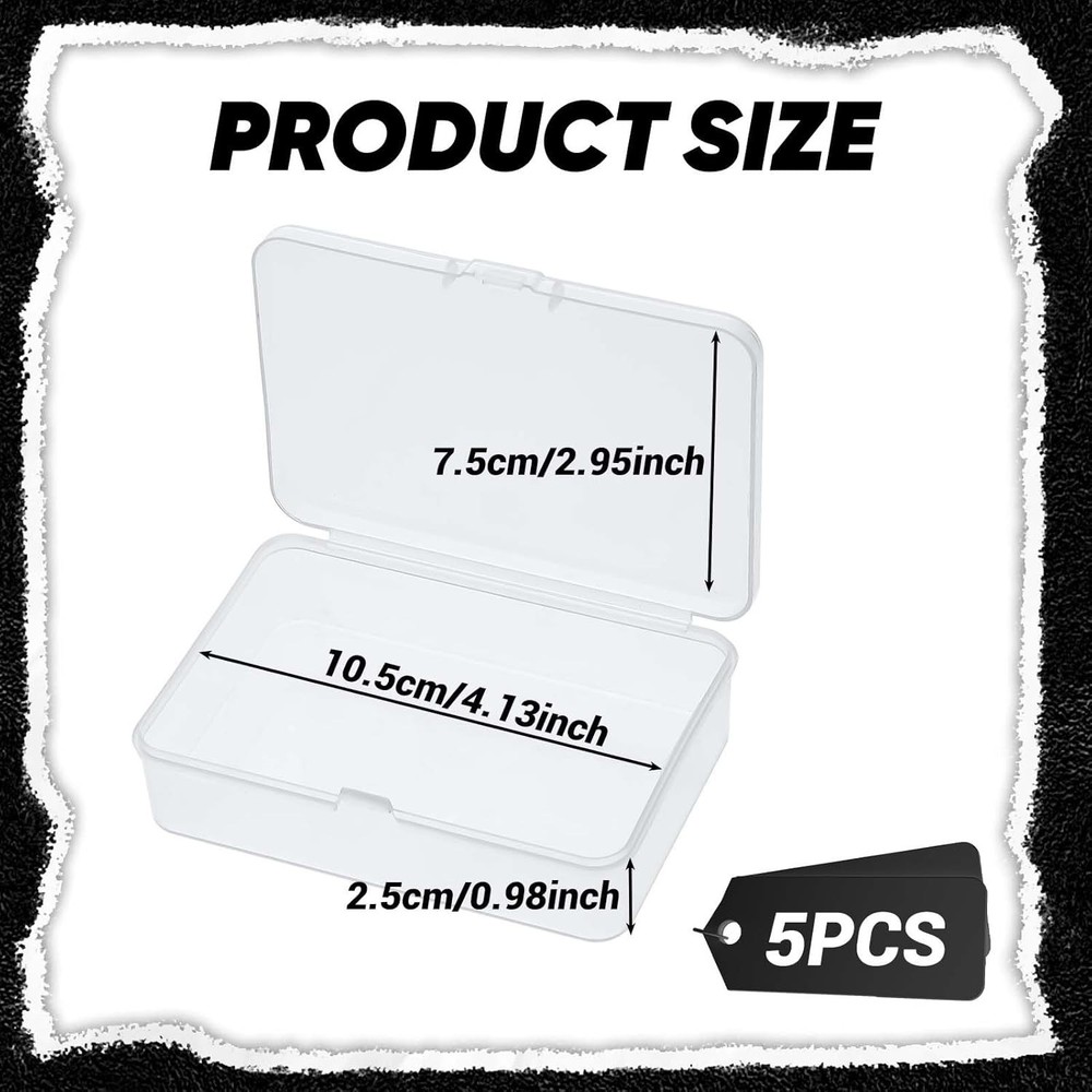 5 Pcs Mini Plastic Storage Containers Box with Lid, Small Storage Containers ...