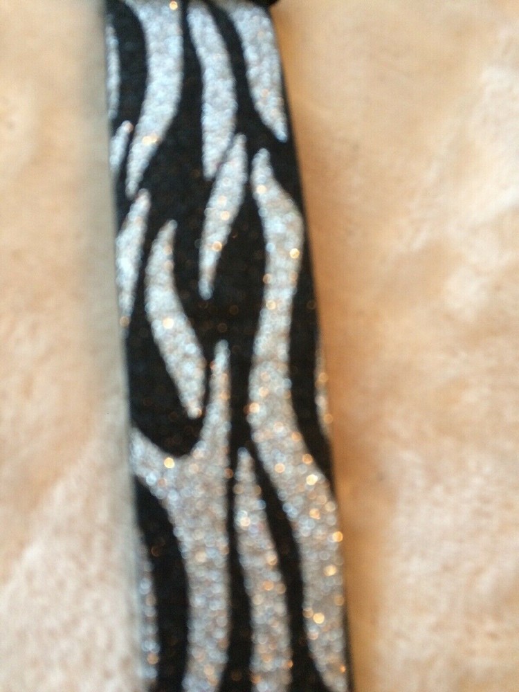 Leather And Fabric Glitter Belt Size Medium