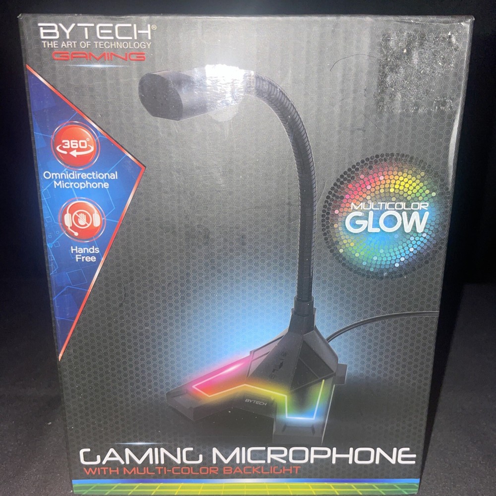 New Bytech Adjustable Gaming microphone - new- Multi Color Backlight Hands Free