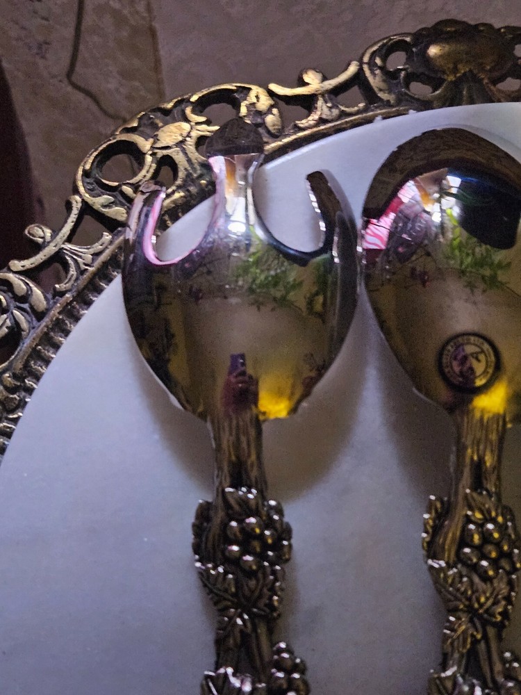 Godinger Silver Plated Grapevine Collection Cake/Pie/Dessert Server & Spoon Set