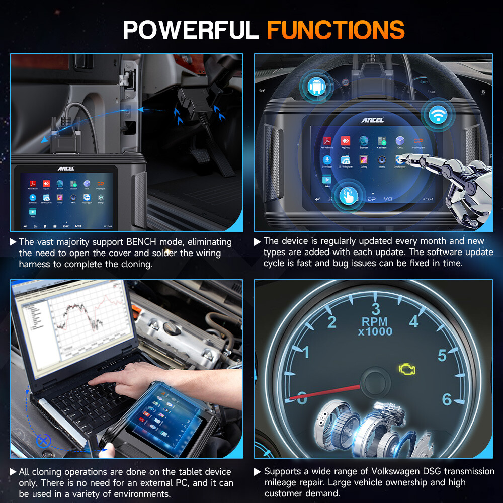 ANCEL EC500 TCM ECU Flashing Cloning Reset Initialization Read Write EEPROM Tool