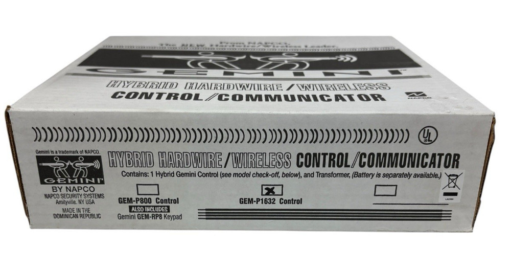 GEMINI Hybrid Hardware Wireless Control Panel Communicator GEM-P1632 & Battery